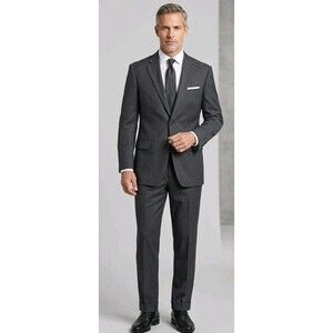 Brooks Brothers Suit 43R (44) 36x28 2 Piece Wool Suit Gray Cuffed Brookease USA